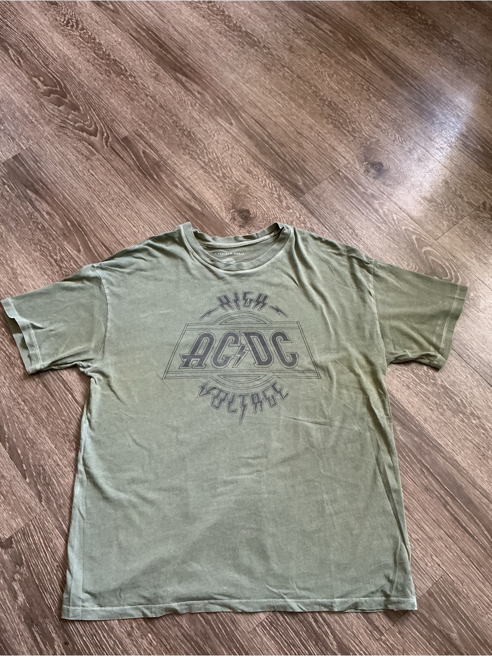 AC/DC Olive Green 'High Voltage' Short Sleeve Tee